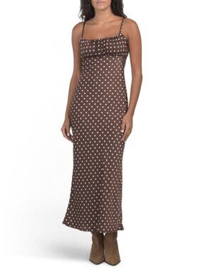 thirty thirty brown dress Dresses | Thirty Thirty Dot Satin With Cardigan | Color: Brown/White | Size: XS Sexy womens costume Ribbed Square Neck, Brooklyn Color:Black/Cherry providing endless styling options